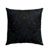 Water-resistant Petunia Playground pillow in outdoor setting